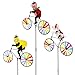 Pinwheel 3 Pack Made of Durable 100% Weatherproof Nylon and Fiberglass | Bicycle wind spinner Brightens your Garden With Fun Colors and Movement.