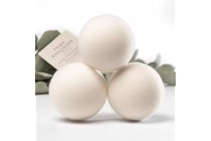 WOOLLY MOLLY Wool Dryer Balls, White XL Pack of 3, Organic Reusable Laundry Balls, Imported Premium New Zealand Wool, Fabric Softener for 1000+ Loads, Baby Safe & Hypoallergenic, Saving Energy & Time