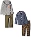Carter's Boys' 4-Piece Buttondown Shirt, and Pant Set, Denim/Grey, 12 Months