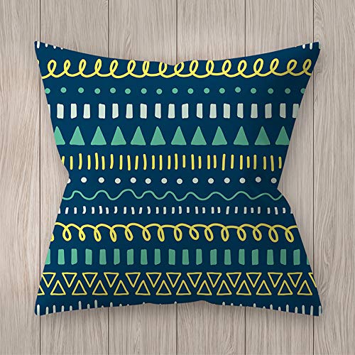 JBEELATE Teal Blue Abstract Soft Decorative Square Throw Pillow Cover Cushion Covers Set Pillow Case, Home Décor Decoration for Sofa Bed Couch Chair Car 18x18 Inch/45x45 cm (Blue9, 18\