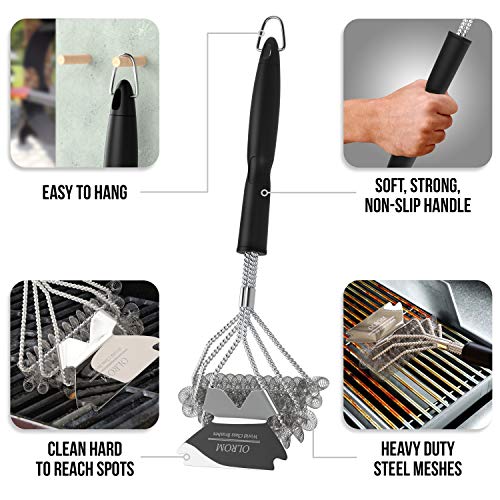 Grill Brush BBQ Bristle Free Safe Stainless Steel Wire Scraper