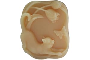 GRAINRAIN Silicone Soap Molds Kit l Soap Making Supplies l Moldes de Silicona para Resina l Candle Making Silicone Molds (Cats Butterfly 11011)