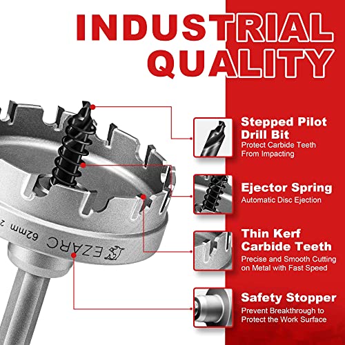 EZARC Carbide Hole Saw Heavy Duty, Hole Cutter for Stainless Steel
