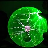 Pelddy Touch Sound Sensitive Glass Plasma Ball Lamp Crystal Green Color Globe Design (6inches)