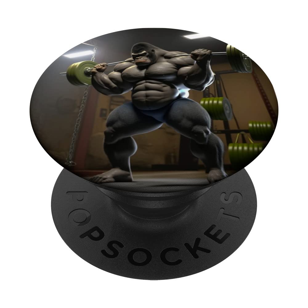 Gorilla lifting weights - Fitness Exercise Gym Muscles PopSockets Swappable PopGrip