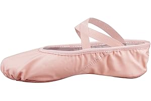 Bezioner Ballet Slippers Canvas Ballet Dance Shoes Women in Pink Black Split Sole