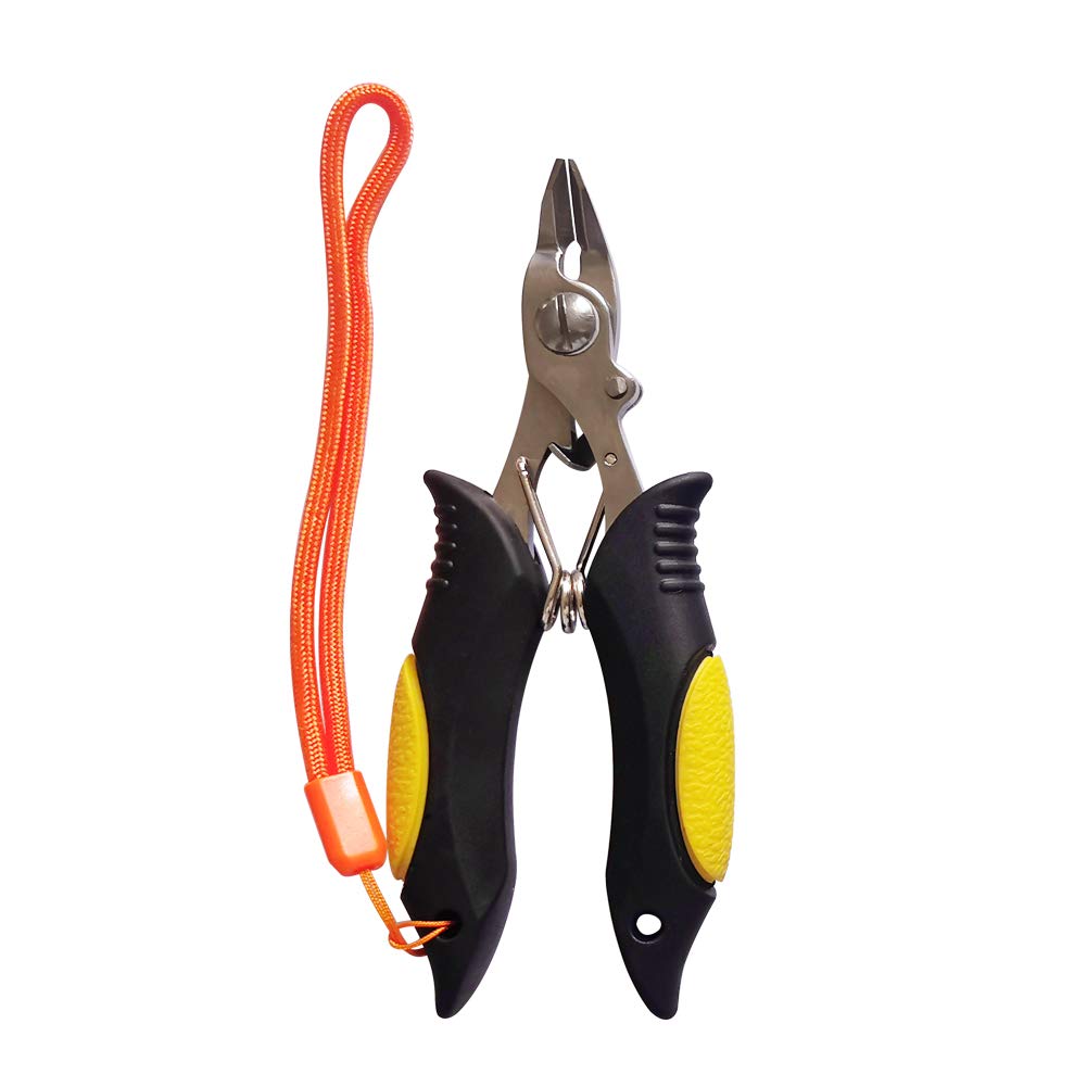 MILLION SOURCE Fishing Pliers Luya Tool Outdoor Fishing Tool with Sheath and Lanyard Yellow