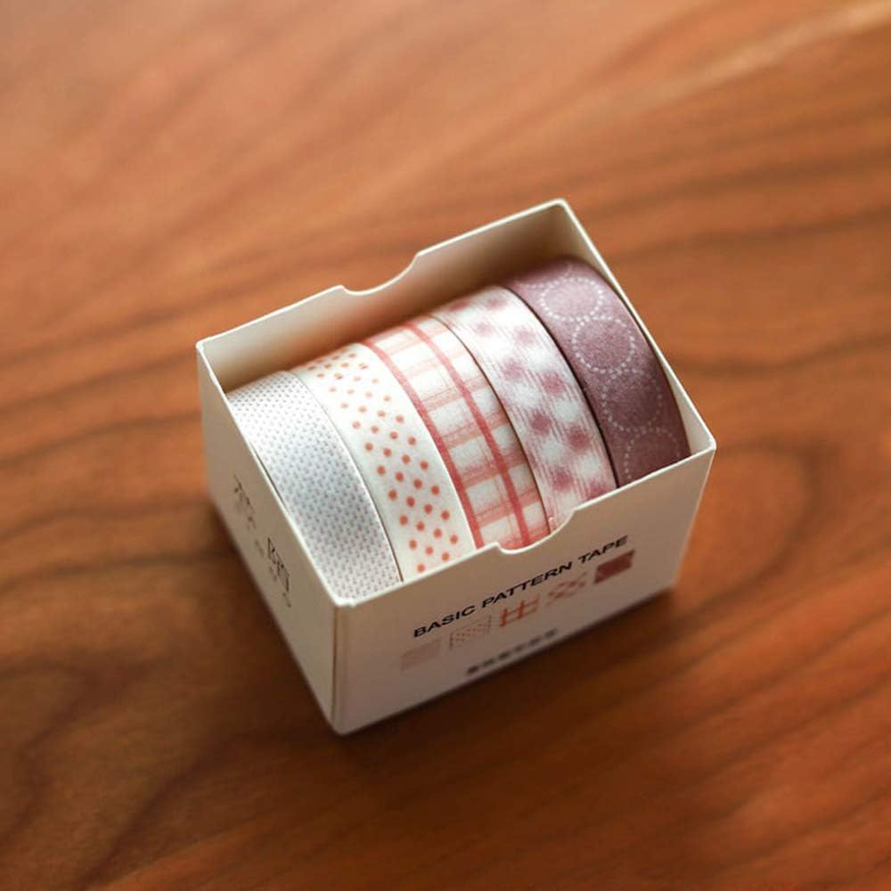 Washi Tape Set 5 Rolls Decorative Writable Washi Craft for DIY Scrapbooking Craft Gift Wrapping Tapes