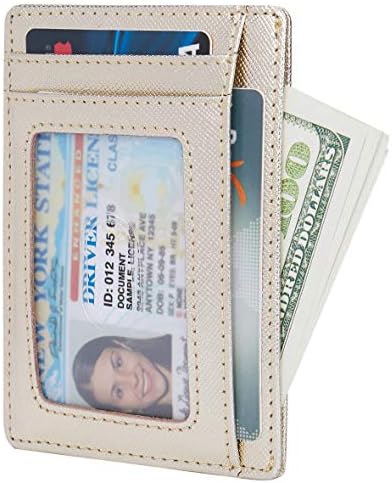 Small RFID Blocking Minimalist Slim Credit Card Holder Pocket Wallets for Men Women