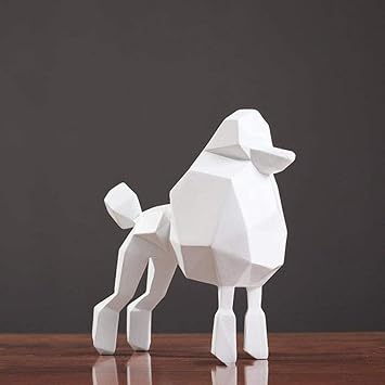 Amazon Co Jp 折り紙プードル像白い犬の置物動物彫刻樹脂アートワークリビングルームテーブルデコレーションオフィスバーts感謝祭のクリスマスプレゼント スポーツ アウトドア