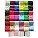 Chenkou Craft 1 1/2 Inch (40mm) 20Yards Single Face Solid Satin Polyester Ribbon 20 Colors Assorted Bulk Lots Mix (1 1/2