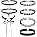 Outus 8 Pieces Choker Necklace Set Stretch Velvet Classic Gothic Tattoo Lace Choker Necklaces, Black