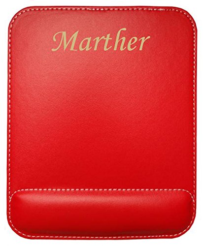 Personalized leatherette mouse pad with text: Marther (first name/surname/nickname)
