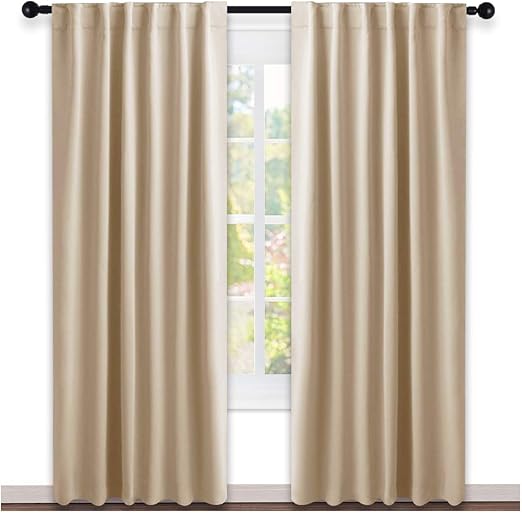 Amazon Com Nicetown Window Treatment Elegant Curtains Biscotti