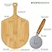 BambooWorx Pizza Making Set, Bamboo Pizza Peel + Pizza cutter, The Perfect Set to Start the Homemade Pizza Journey, | Bamboo Paddle Also Uses as a Bread Baking & Cheese Serving Board | 4 Inch Blade.
