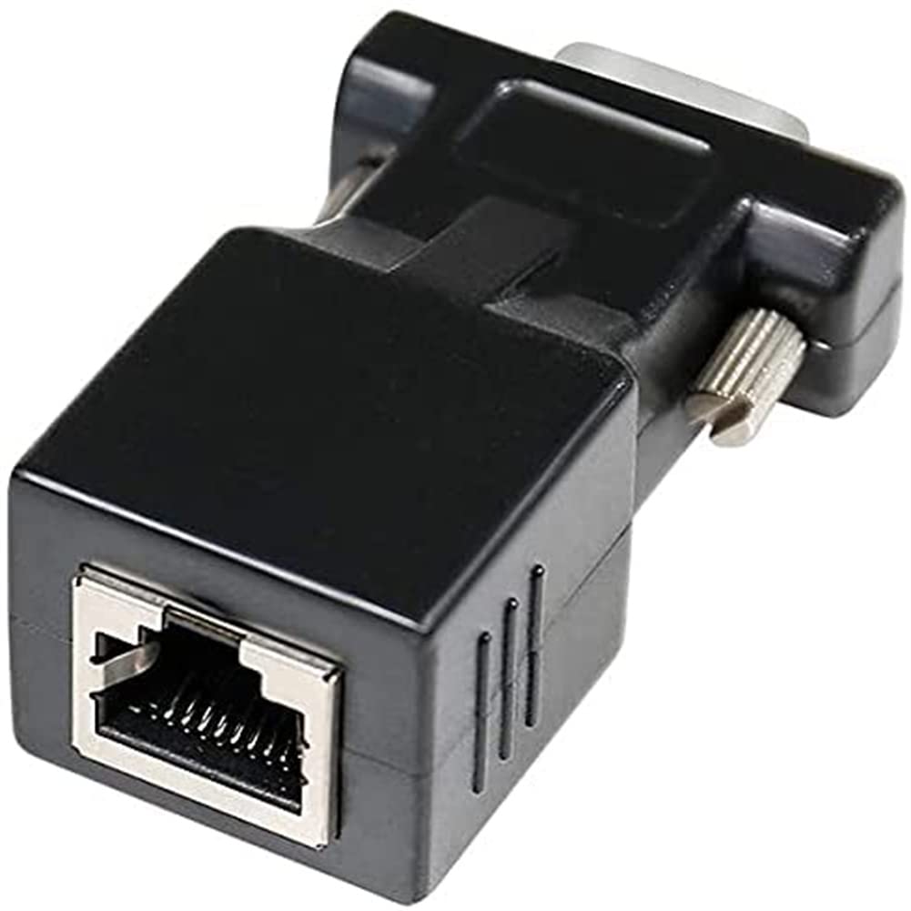 DTECH DB9 RS232 to RJ45 Serial Adapter S232 Male to RJ-45 CAT5 CAT6 Female Ethernet Converter Compatible with Standard 9 Pin RS-232 Devices