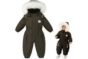 UVIPC Toddler One Piece Snowsuits Ski Suits Winter Waterproof Coats Jackets Jumpsuits for Kids Boys and Girls 2T-5T
