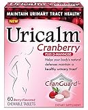 Uricalm Cranberry - Daily Dietary Supplement Chewable with D-Mannose - Berry Flavor - 60Count