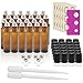 24, 10ml Amber Glass Roller Bottles With Stainless Steel Roller Ball for Essential Oil by Mavogel - Include 6 Extra Roller Ball, 30 Pieces Labels, Essential Oils Opener, 1ml Dropper