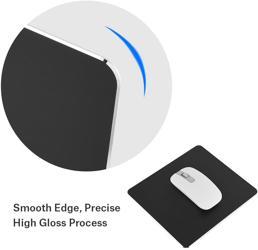 Tonysa Aluminum Alloy Non-slip Gaming Mouse Pad Mat Double Sided Accurate Control Mousepad for PC(Black) - Image 5