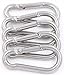 Spring Snap Carabiner Hook - 304 Stainless Steel Quick Link Keychain Clips 5 Small Loaded D-Ring Carabiners Keyring Hooks for Boat Marine, Camping, Traveling, Hiking, Fishing & Dog Leash (M5, 5PCS)
