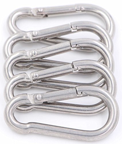 15 Pack 304 Stainless Steel Spring Snap Hooks (2.36") - Carabiner Clips For Camping, Keys