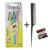 *Authentic Genuine* Tinkle Eyebrow Razor for Beautiful Eyebrows (3 pcs) + COTU (R) Hair Comb (1 pcs)