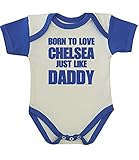 BabyPrem Baby One-piece Clothes Born to Love Chelsea Like Daddy 3-6 MONTHS BLUE