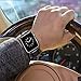 MAPUCE Compatible with Apple Watch Band 45mm 44mm 42mm for iWatch Bands Series 8, 7 6 SE 5 4 3 2 1, Genuine Leather Band Replacement Strap Wristband for Men, Quick and Easy Install (Black)