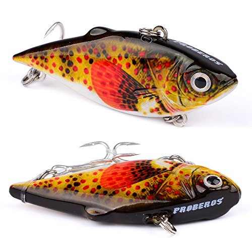 Proberos Crankbaits Set Lure Fishing Hard Baits Swimbaits Boat Ocean Topwater Lures Kit Fishing Tackle Hard Baits Set For Trout Bass Perch Fishing Lures Set (ST50) - Thumbnail 4