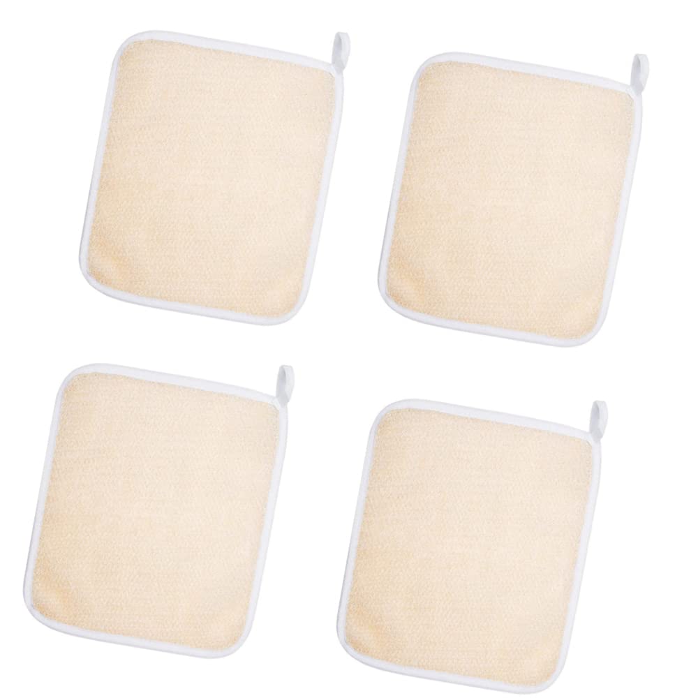 NH 4Pcs Exfoliating Face Towels Soft Weave Bath Clothes Natural Exfoliating Scrub Clothes Body Wash Clothes Massage Bath Clothes for Women and Man