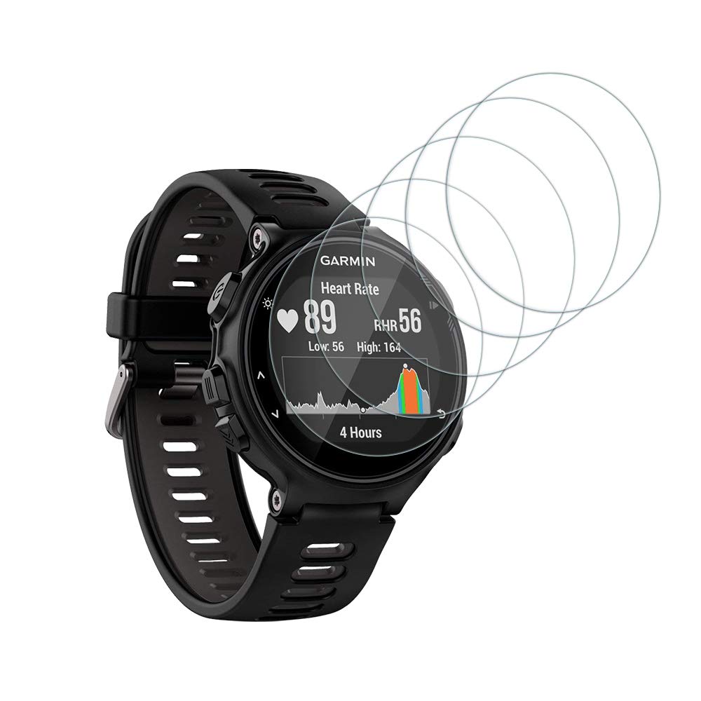 Didisky Tempered Glass Screen Protector for Garmin Forerunner 735xt, [ 5 Pack ] Anti Scratch, 9H Hardness, High Definition, Easy To Apply.