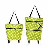 Rich N Royal Folding Trolley Bag Large Shopping Tote Bag Hand Bag with Wheels