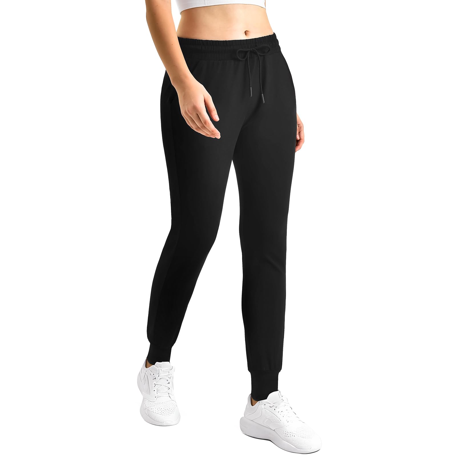 Photo 1 of CADITEX Womens Joggers with Pockets,Stretch Active Drawstring Sweatpants Women for Travel Workout Running Black L
