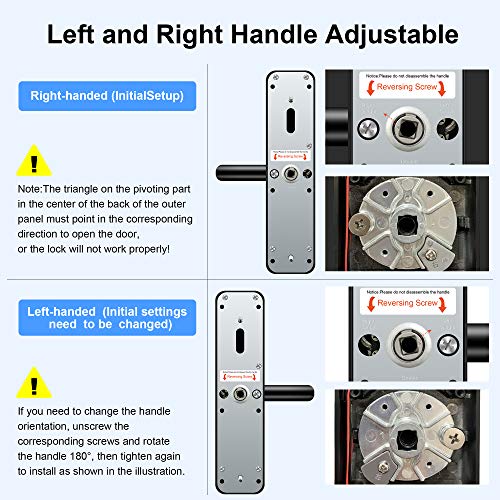 Smart Lock, ELLI-Riz Fingerprint Door Lock with Reversible Handle, Keyless Entry Bluetooth Lock, Free APP, IC Card, Anti… - Image 4