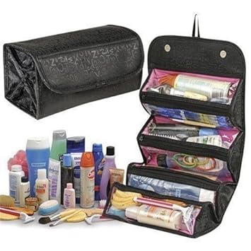 Goodrich PU Leather 4 In 1 Travel Buddy Cosmetic Shaving Toiletry Bag Storage Organizer (Black)