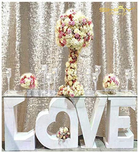 ShinyBeauty Sequence Backdrop Champagne 8FTx10FT Sequin Photo Backdrop Sequin-Backdrop-Curtain Elegant Backdrops 8x10~0827E