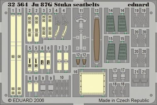 EduardAccessories 32564 Model Making Accessories Ju 87G Stuka seat Belts for Hasegawa kit
