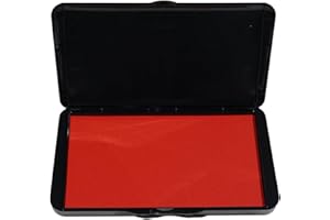 DUUPEAK Large Ink Pad for Stamps, 6.14"×3.38" Stamp Pad, Ink Pad for Office, Notarization, and Rubber Stamps (Red