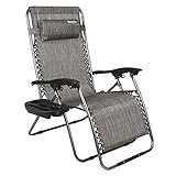 Bonnlo Oversized Zero Gravity Chair, Outdoor Patio Lounge Chair, Adjustable Folding Office Reclining Chairs with Cup Holder and Headrest for Beach Garden
