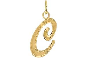 Takar Solid 14k Yellow Gold Personalized Cursive Style Letter A Pendant for Initial Necklaces for Women, A-Z Elegant Handmade Charms for Gold Jewelry Gifts to Your Loved Ones. Made in USA