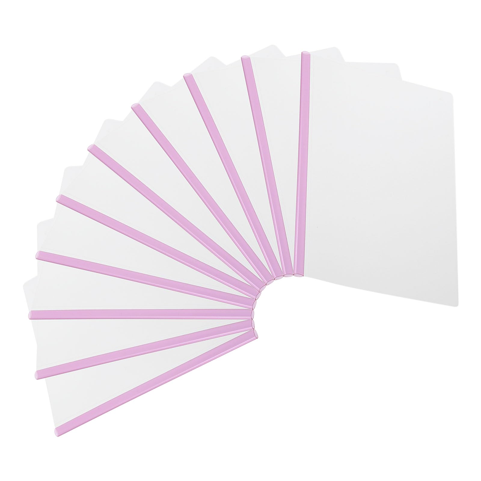 PATIKIL Clear Report Covers with Sliding Bar, 10 Pcs 8 mm Slide-Grip Resume Cover 50 Sheets Capacity, A4 Presentation Folders for File, Resume, Rose
