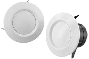 Adjustable Round Ceiling Air Vent Cover for Bathroom Exhaust Fan – ABS Plastic Soffit Diffuser, White, Ø75/Ø100/Ø125/Ø150 mm 