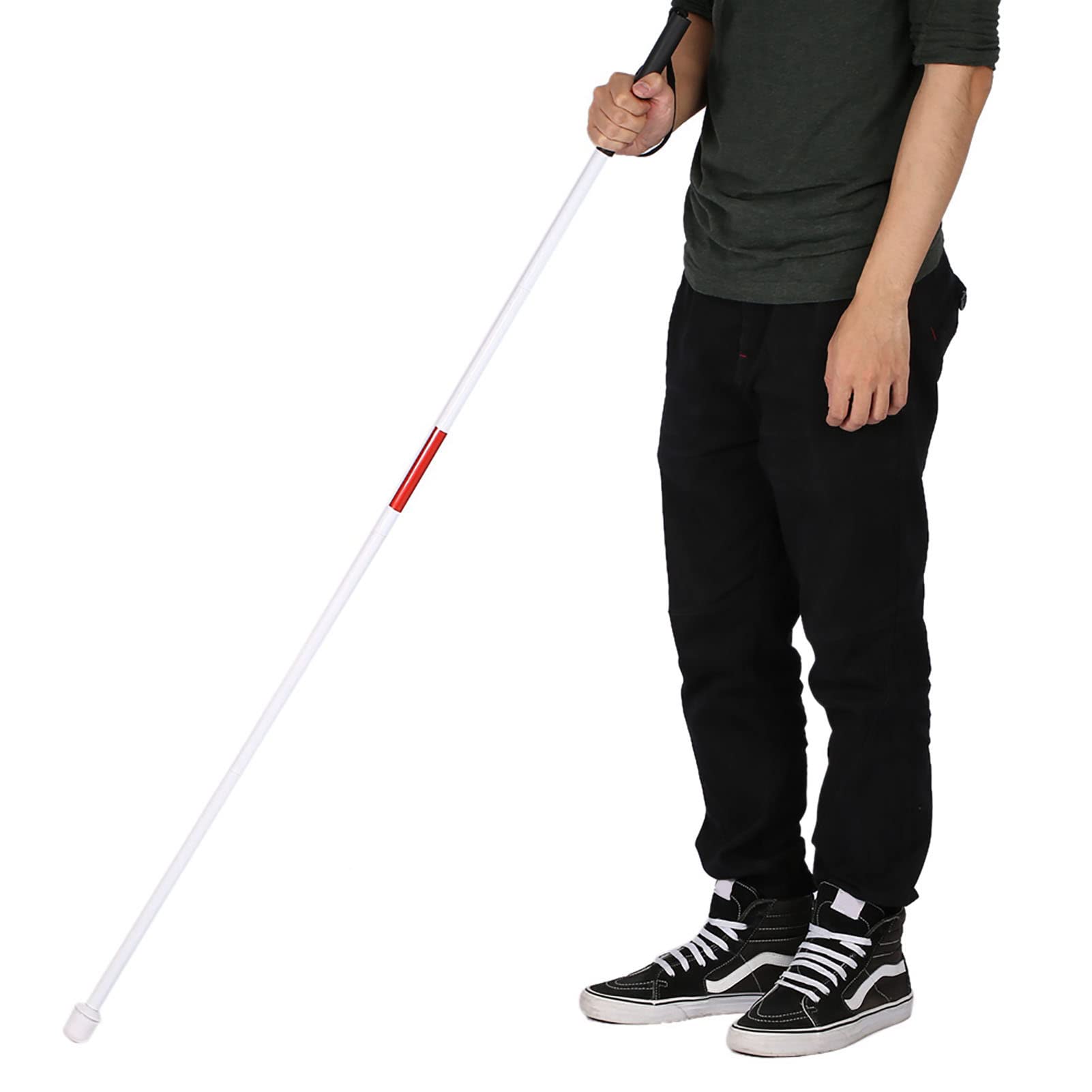 TMISHION Folding Stick, Blind Stick for the Blind and Visually Impaired, Folding Aluminum Alloy Walking Stick with 4 Sections of 127 Cm for the Blind Folding Mobility Cane Blind Cane Walking Sticks