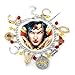 DC Comics Wonder Woman Silvertone/Goldtone Metal 10 Charm Bracelet