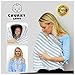 Nursing Breastfeeding Cover 5-in-1 Multi-Use Scarf – Breathable Stretchy Fabric – Convertible Nursing Cover, Baby Car Seat Canopy, Infinity Scarf – Breastfeeding Cover for Boys & Girls Stripe