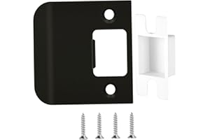 Extended Strike Plate 2-1/4 inch x 2-1/4 inch Heavy Duty Door Latch Plate with Reinforced Screws Extender Lip Latch Striker f