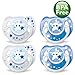 Philips Avent BPA-Free 0-6 Months Night Time Newborn Pacifiers - 4 Pack, Blue/Clear