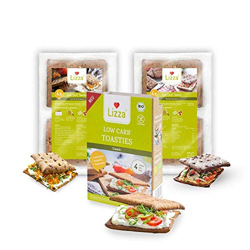 Lizza-Low-Carb-Toasties-Probierset-Bis-zu-94-weniger-Kohlenhydrate-Bio-Glutenfrei-Vegan-Keto-Protein-Ballaststoffreich-Ohne-Konservierungsstoffe-12-Toasties-Vorrat-fuer-2-Wochen Lizza-Low-Carb-Toasties-Probierset-Bis-zu-94-weniger-Kohlenhydrate-Bio-Glutenfrei-Vegan-Keto-Protein-Ballaststoffreich-Ohne-Konservierungsstoffe-12-Toasties-Vorrat-fuer-2-Wochen