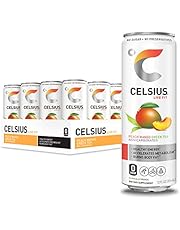 CELSIUS Fitness Energy Drink 12 Fl Oz, Peach Mango Green Tea (Pack of 12)